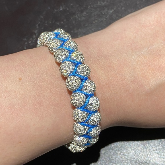 Crystal Macrame Royal Blue Bracelet - Picture 4 of 6